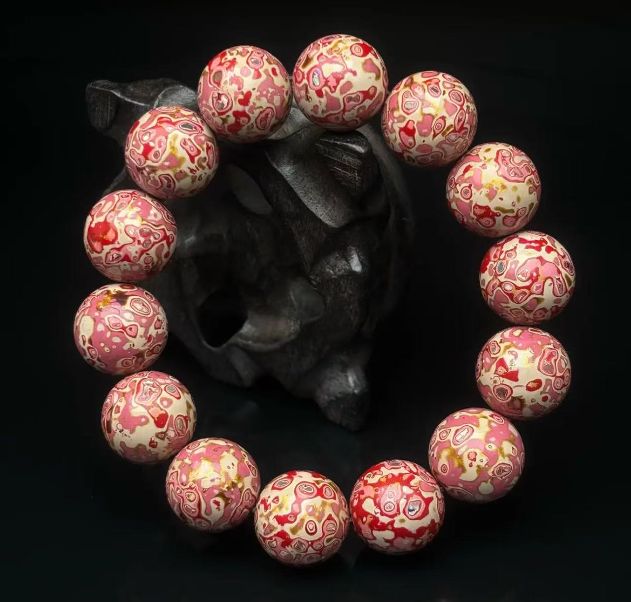 Boardroom power accessory - matte lacquer beads with tailored suit