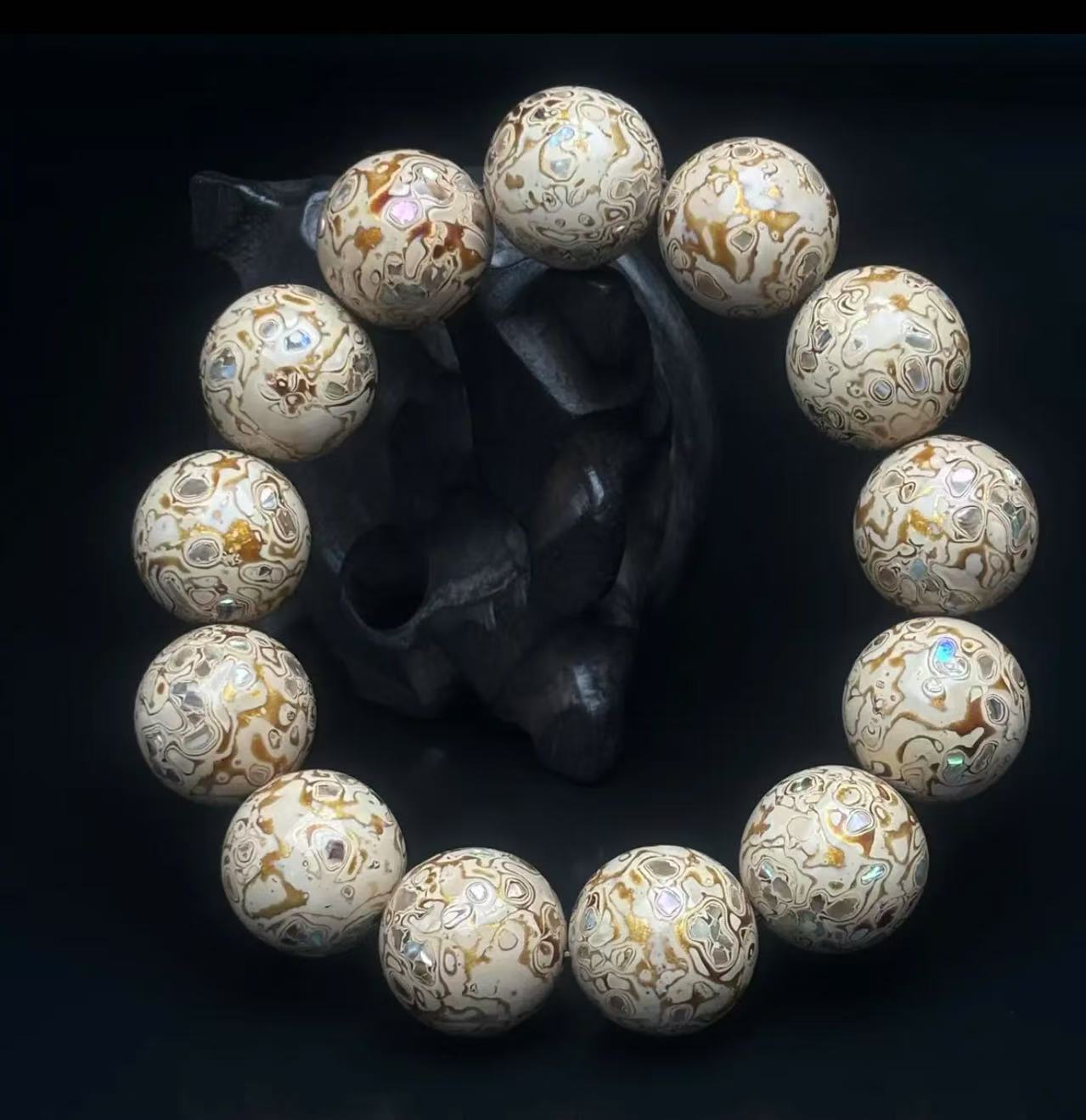 Galaxy sparkle effect in plant-based resin, unisex statement jewelry